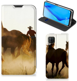 B2Ctelecom Bookcase Huawei P40 Lite Smart Cover Cowboy