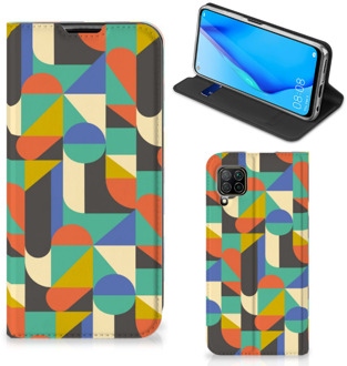 B2Ctelecom Bookcase Huawei P40 Lite Smart Cover Funky Retro