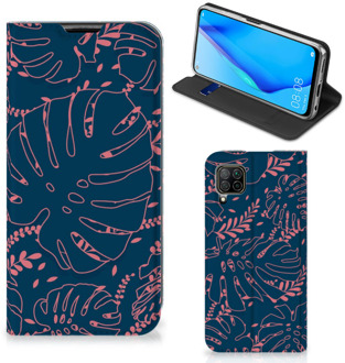 B2Ctelecom Bookcase Huawei P40 Lite Smartphone Hoesje Palm Leaves