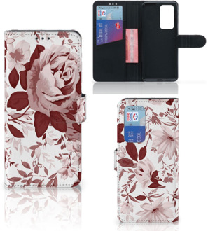 B2Ctelecom Bookcase Huawei P40 Pro GSM Hoesje Watercolor Flowers