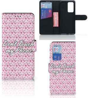 B2Ctelecom Bookcase Huawei P40 Pro Hoesje Flowers Pink DTMP