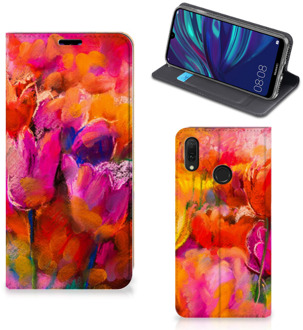 B2Ctelecom Bookcase Huawei Y7 hoesje Y7 Pro (2019) Tulpen