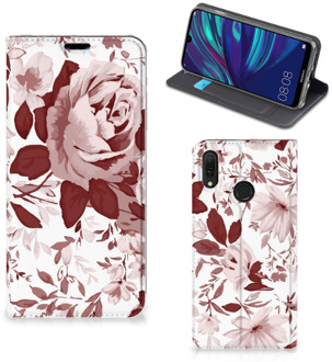 B2Ctelecom Bookcase Huawei Y7 hoesje Y7 Pro (2019) Watercolor Flowers