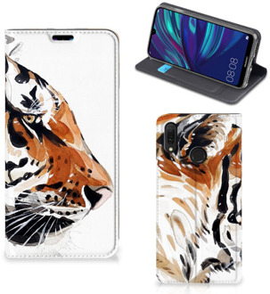 B2Ctelecom Bookcase Huawei Y7 hoesje Y7 Pro (2019) Watercolor Tiger