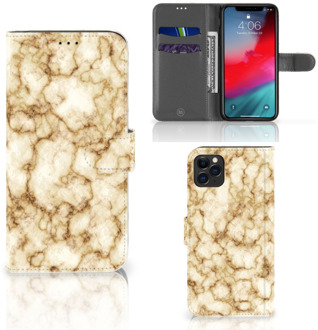 B2Ctelecom Bookcase iPhone 11 Pro Max Marmer Goud