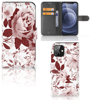 B2Ctelecom Bookcase iPhone 12 | 12 Pro (6.1") GSM Hoesje Watercolor Flowers