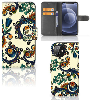 B2Ctelecom Bookcase iPhone 12 | 12 Pro (6.1") Hoesje Barok Flower