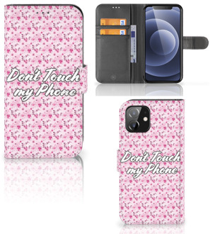 B2Ctelecom Bookcase iPhone 12 | 12 Pro (6.1") Hoesje Flowers Pink DTMP