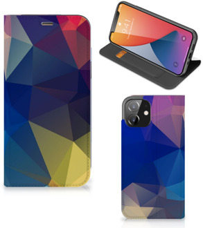 B2Ctelecom Bookcase iPhone 12 | iPhone 12 Pro Telefoon Hoesje Polygon Dark