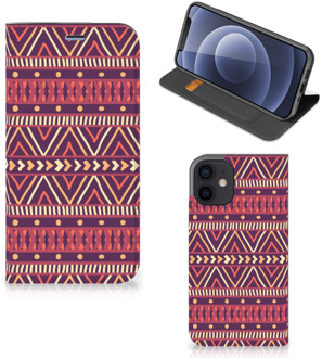 B2Ctelecom Bookcase iPhone 12 Mini Smart Cover Aztec Purple