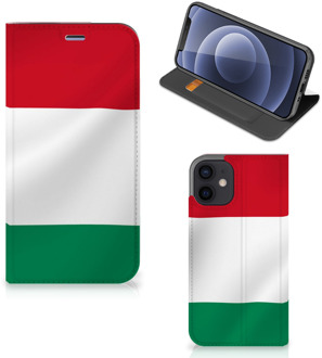 B2Ctelecom Bookcase iPhone 12 Mini Telefoonhoesje met Pasjeshouder Hongaarse Vlag