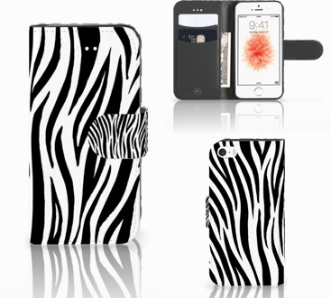 B2Ctelecom Bookcase iPhone 5 | 5s | SE Telefoonhoesje Design Zebra