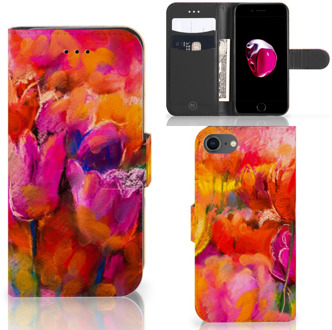 B2Ctelecom Bookcase iPhone 7/8 en iPhone SE 2020 Hoesje Design Tulpen