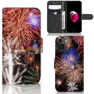 B2Ctelecom Bookcase iPhone 7/8 en iPhone SE 2020 Hoesje Design Vuurwerk