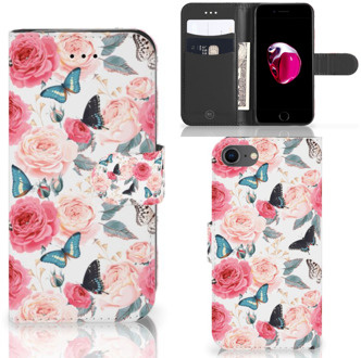 B2Ctelecom Bookcase iPhone SE (2020) | 7 | 8 Hoesje Butterfly Roses