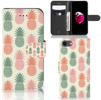 B2Ctelecom Bookcase iPhone SE (2020) - iPhone 7 | 8 Hoesje Design Ananas