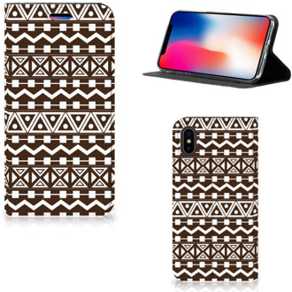 B2Ctelecom Bookcase iPhone Xs | X Aztec Brown