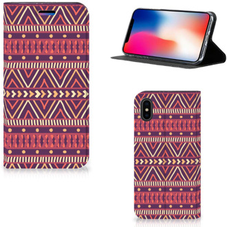 B2Ctelecom Bookcase iPhone Xs | X Aztec Purple