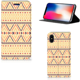 B2Ctelecom Bookcase iPhone Xs | X Aztec Yellow