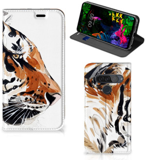 B2Ctelecom Bookcase LG G8s Thinq Watercolor Tiger