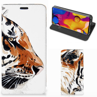 B2Ctelecom Bookcase LG V40 Thinq Watercolor Tiger