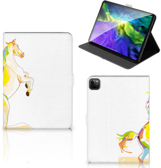 B2Ctelecom Bookcase met naam iPad Pro 11 (2020) Hoes met Standaard Horse Color