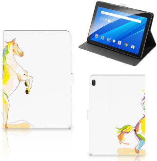 B2Ctelecom Bookcase met naam Lenovo Tab E10 Hoes met Standaard Horse Color