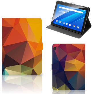 B2Ctelecom Bookcase met naam Lenovo Tab E10 Hoesje met Standaard Polygon Color