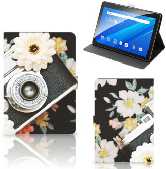 B2Ctelecom Bookcase met naam Lenovo Tab E10 Tablet Hoes met Magneetsluiting Vintage Camera