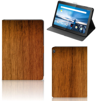 B2Ctelecom Bookcase met naam Lenovo Tablet M10 Cover met Magneetsluiting Donker Hout