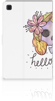 B2Ctelecom Bookcase met naam Samsung Galaxy Tab A7 (2020) Cover met Standaard Boho Skull