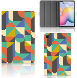 B2Ctelecom Bookcase met naam Samsung Galaxy Tab S6 Lite Hoesje met Magneetsluiting Funky Retro