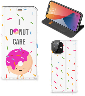 B2Ctelecom Bookcase met Quotes iPhone 12 | iPhone 12 Pro Smartphone Hoesje Cadeautjes voor Meisjes Donut