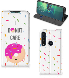 B2Ctelecom Bookcase met Quotes Motorola G8 Plus Smartphone Hoesje Cadeautjes voor Meisjes Donut