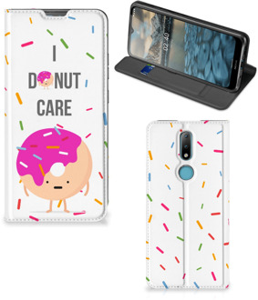 B2Ctelecom Bookcase met Quotes Nokia 2.4 Smartphone Hoesje Cadeautjes voor Meisjes Donut