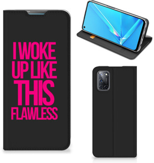 B2Ctelecom Bookcase met quotes OPPO A52 | A72 Smart Cover Woke Up