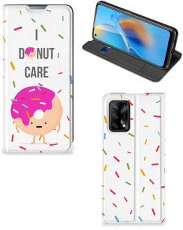 B2Ctelecom Bookcase met Quotes OPPO A74 4G Smartphone Hoesje Cadeautjes voor Meisjes Donut