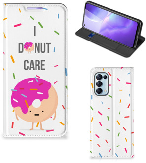 B2Ctelecom Bookcase met Quotes OPPO Find X3 Lite Smartphone Hoesje Cadeautjes voor Meisjes Donut