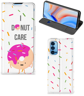 B2Ctelecom Bookcase met Quotes OPPO Reno4 Pro 5G Smartphone Hoesje Cadeautjes voor Meisjes Donut