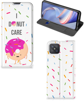 B2Ctelecom Bookcase met Quotes OPPO Reno4 Z 5G Smartphone Hoesje Cadeautjes voor Meisjes Donut