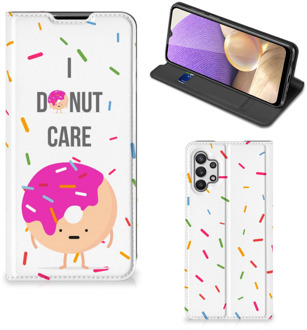 B2Ctelecom Bookcase met Quotes Samsung Galaxy A32 5G Smartphone Hoesje Cadeautjes voor Meisjes Donut