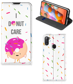 B2Ctelecom Bookcase met Quotes Samsung Galaxy M11 | A11 Smartphone Hoesje Cadeautjes voor Meisjes Donut