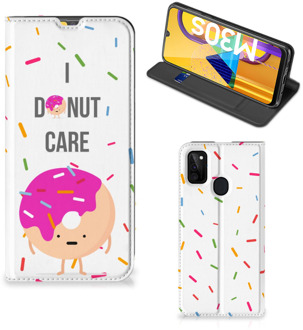 B2Ctelecom Bookcase met Quotes Samsung Galaxy M21 Smartphone Hoesje Cadeautjes voor Meisjes Donut