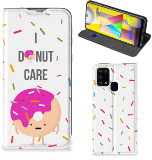 B2Ctelecom Bookcase met Quotes Samsung Galaxy M31 Smartphone Hoesje Cadeautjes voor Meisjes Donut