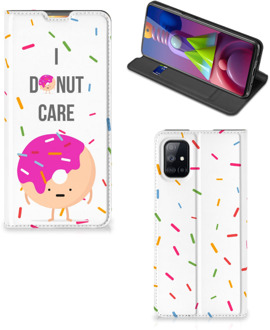 B2Ctelecom Bookcase met Quotes Samsung Galaxy M51 Smartphone Hoesje Cadeautjes voor Meisjes Donut