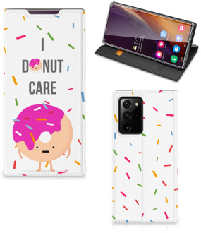 B2Ctelecom Bookcase met Quotes Samsung Galaxy Note 20 Ultra Smartphone Hoesje Cadeautjes voor Meisjes Donut