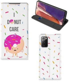 B2Ctelecom Bookcase met Quotes Samsung Galaxy Note20 Smartphone Hoesje Cadeautjes voor Meisjes Donut