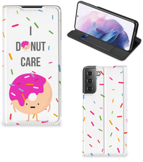 B2Ctelecom Bookcase met Quotes Samsung Galaxy S21 Plus Smartphone Hoesje Cadeautjes voor Meisjes Donut