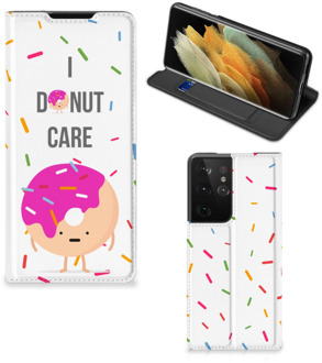 B2Ctelecom Bookcase met Quotes Samsung Galaxy S21 Ultra Smartphone Hoesje Cadeautjes voor Meisjes Donut