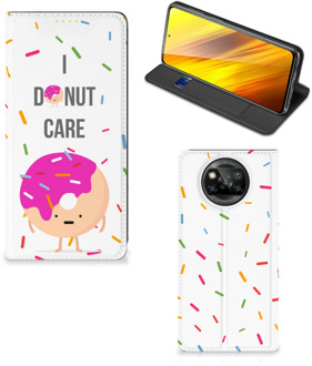 B2Ctelecom Bookcase met Quotes Xiaomi Poco X3 Smartphone Hoesje Cadeautjes voor Meisjes Donut